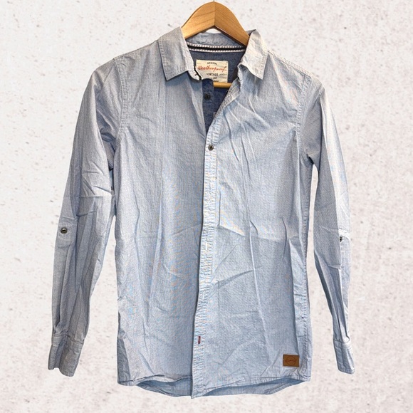 Weatherproof Blue Button Down Shirt Lightweight Cotton - Picture 1 of 4